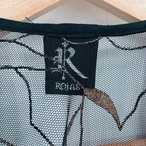 Whimsigoth Sheer Layered Black Tank Top with Gold Details, Sz Medium, Flowy - Picture 10 of 10